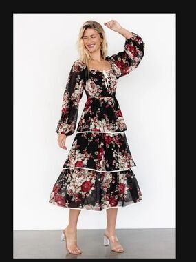 Baltic Born Floral Tiered Midi Dress